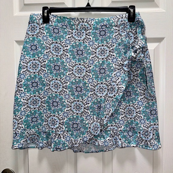 LOFT | Medallion Ruffle Wrap Skirt - Picture 1 of 14
